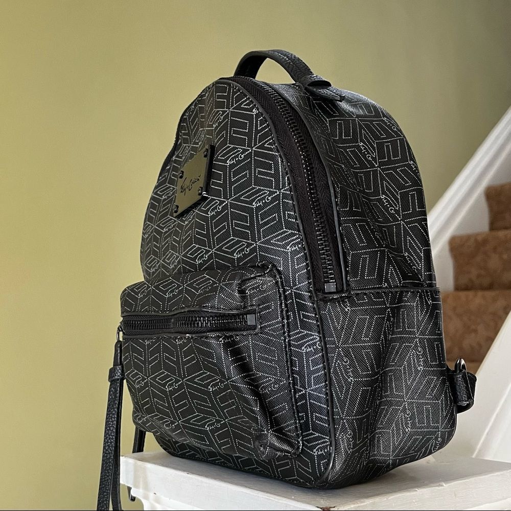Foley + Corinna black leather backpack bag